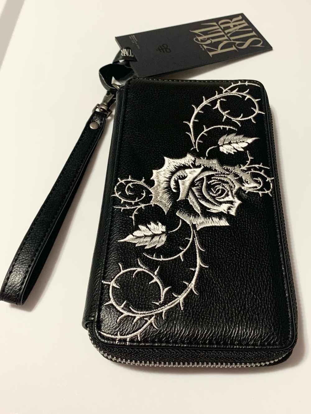Killstar Thorny Rose Goth Wallet 8”x4.5” Vegan Leather NEW